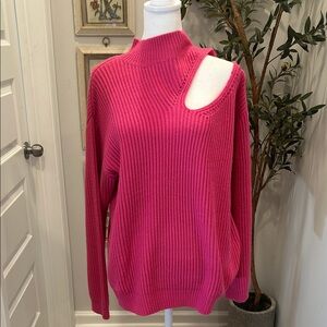 ASTR The Label Women's Pink Sweater with Cut-Out Detail